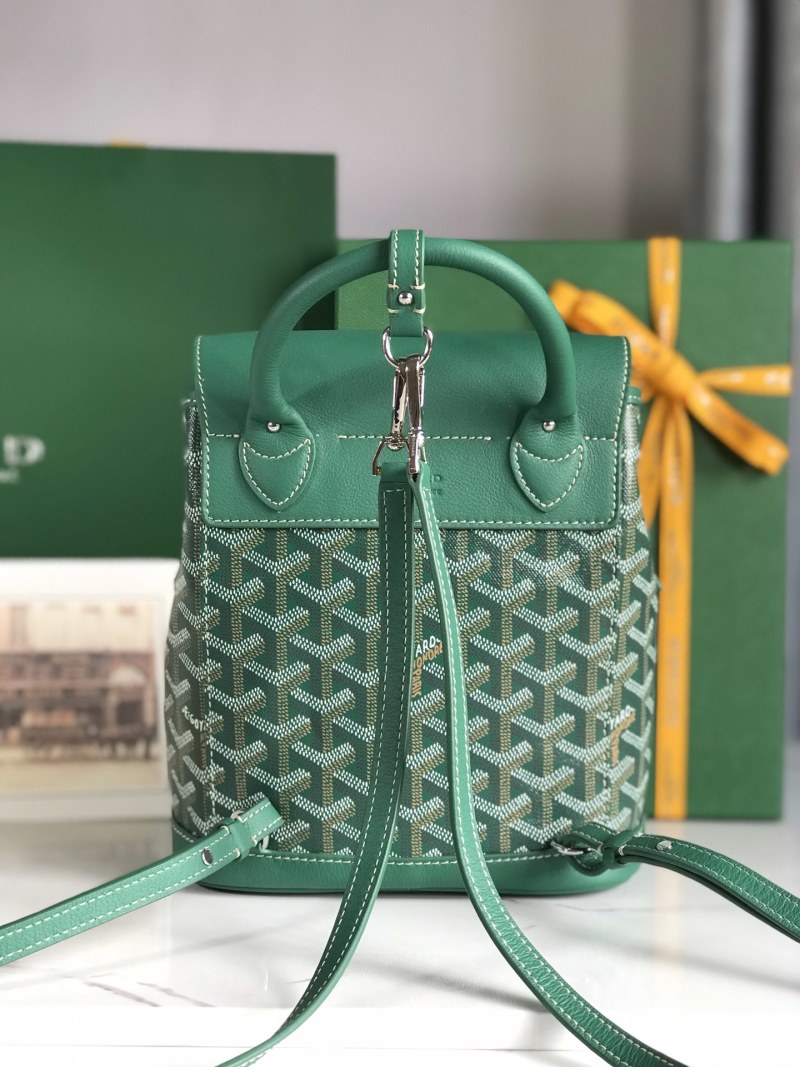 Миниатюрный рюкзак зеленого цвета с принтом Goyard