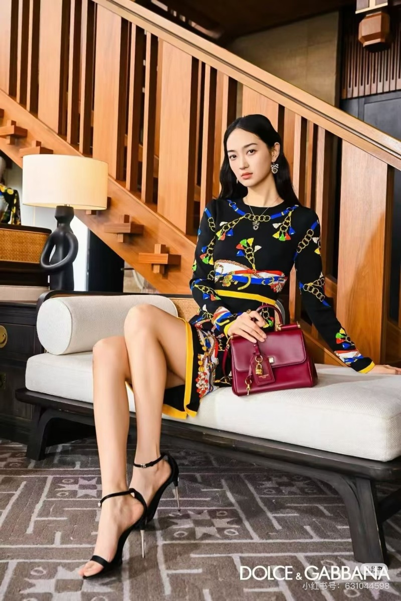 Вечернее платье с принтом Dolce & Gabbana