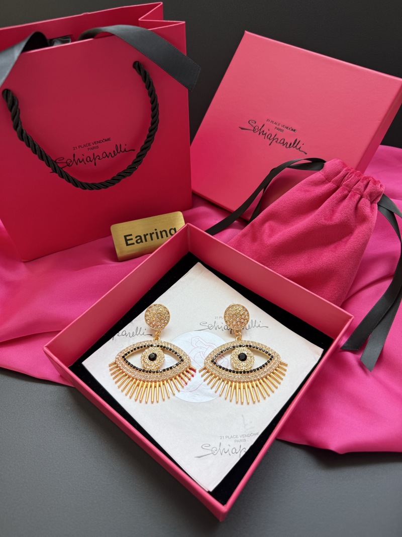 Серьги в форме глаза с кристаллами Schiaparelli