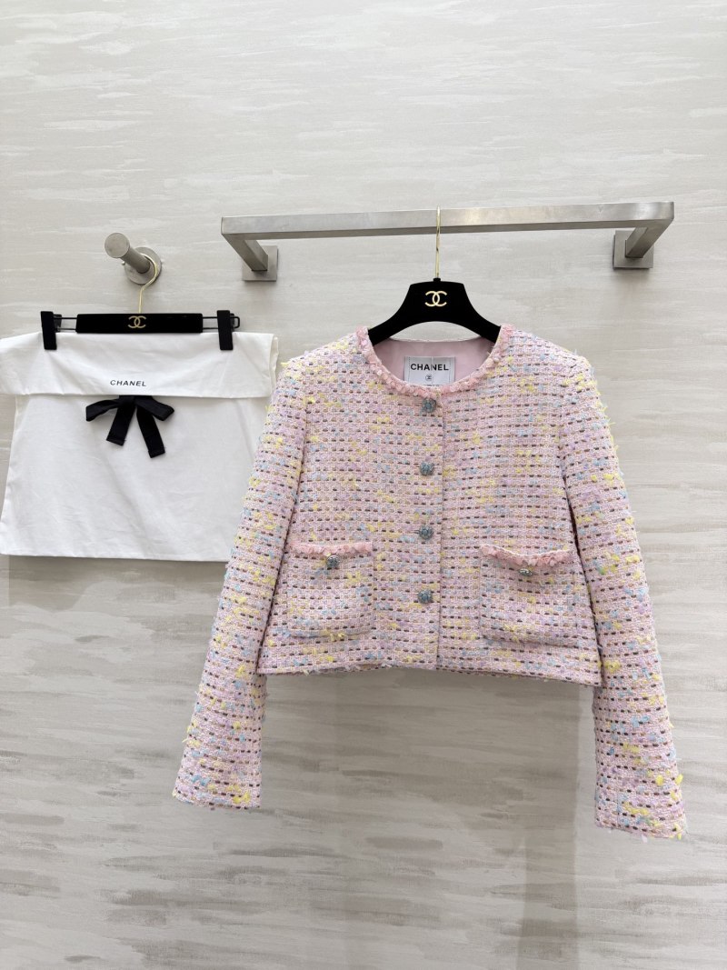 Женский пиджак из цветного твида, короткий крой, пастельные тона Chanel