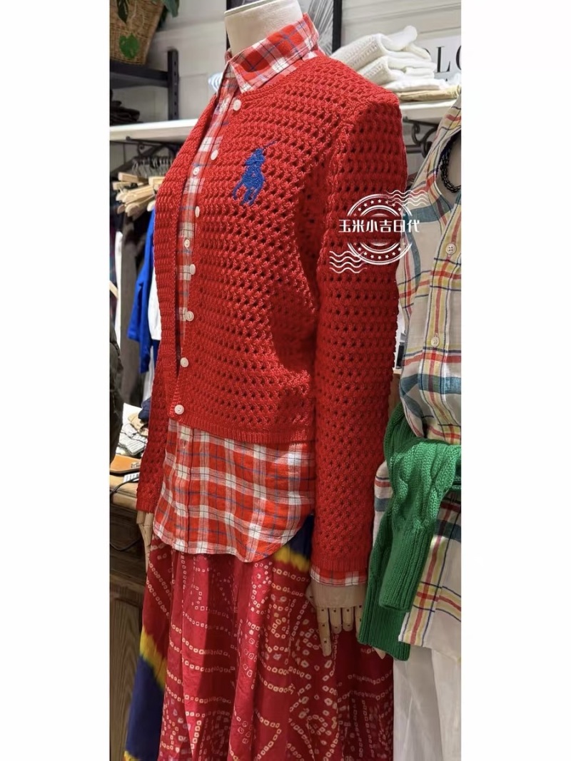 Кардиган Polo Ralph Lauren женский красный вязаный