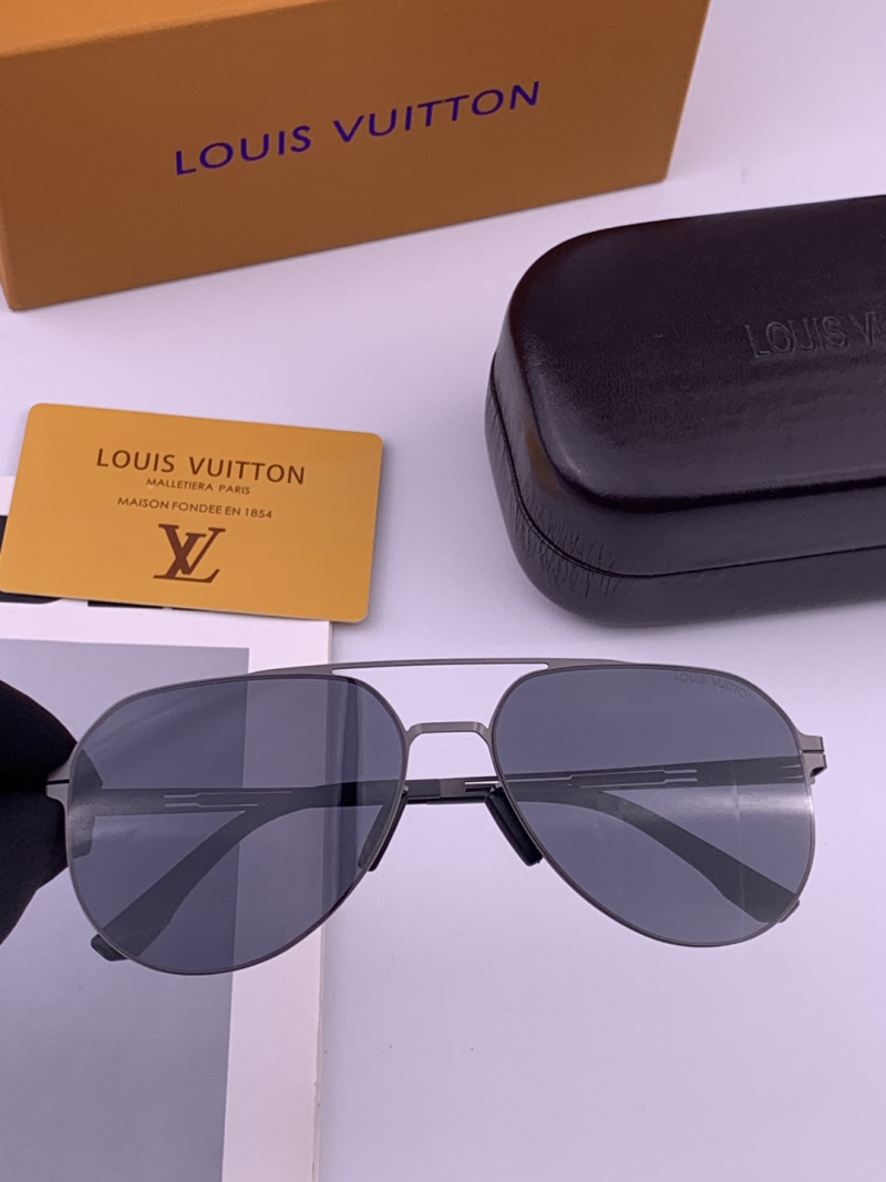Солнцезащитные очки прямоугольной формы с металлической оправой Louis Vuitton