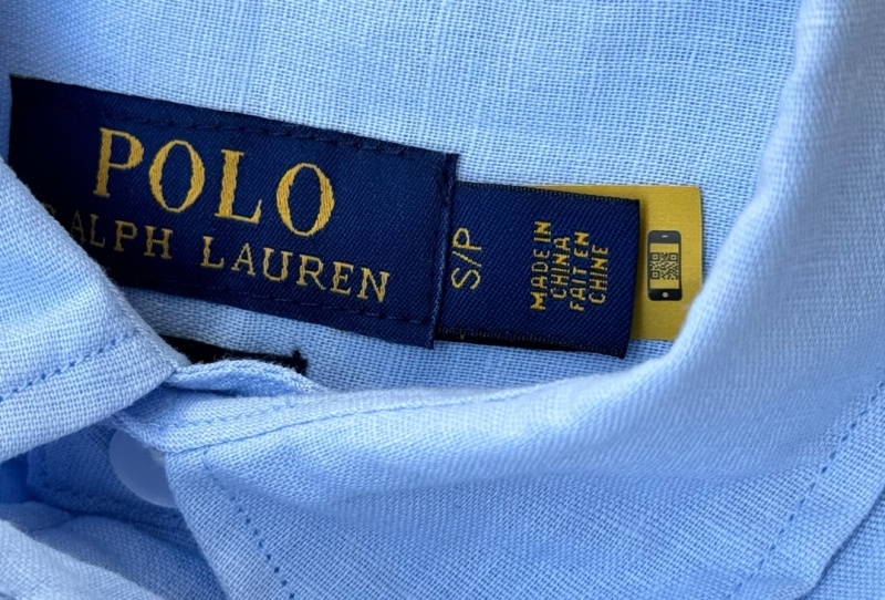 Льняная рубашка Polo Ralph Lauren, синий цвет
