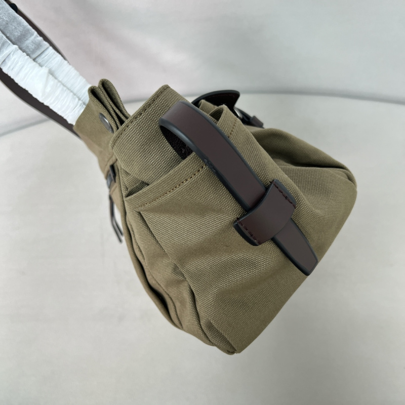 Сумка Prada из холста с коричневыми вставками