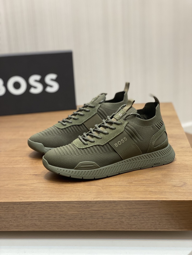 Мужские кроссовки BOSS в зеленом цвете