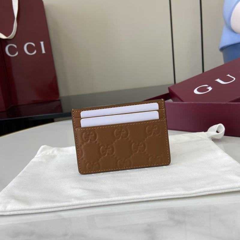 Картхолдер Gucci коричневый с логотипом