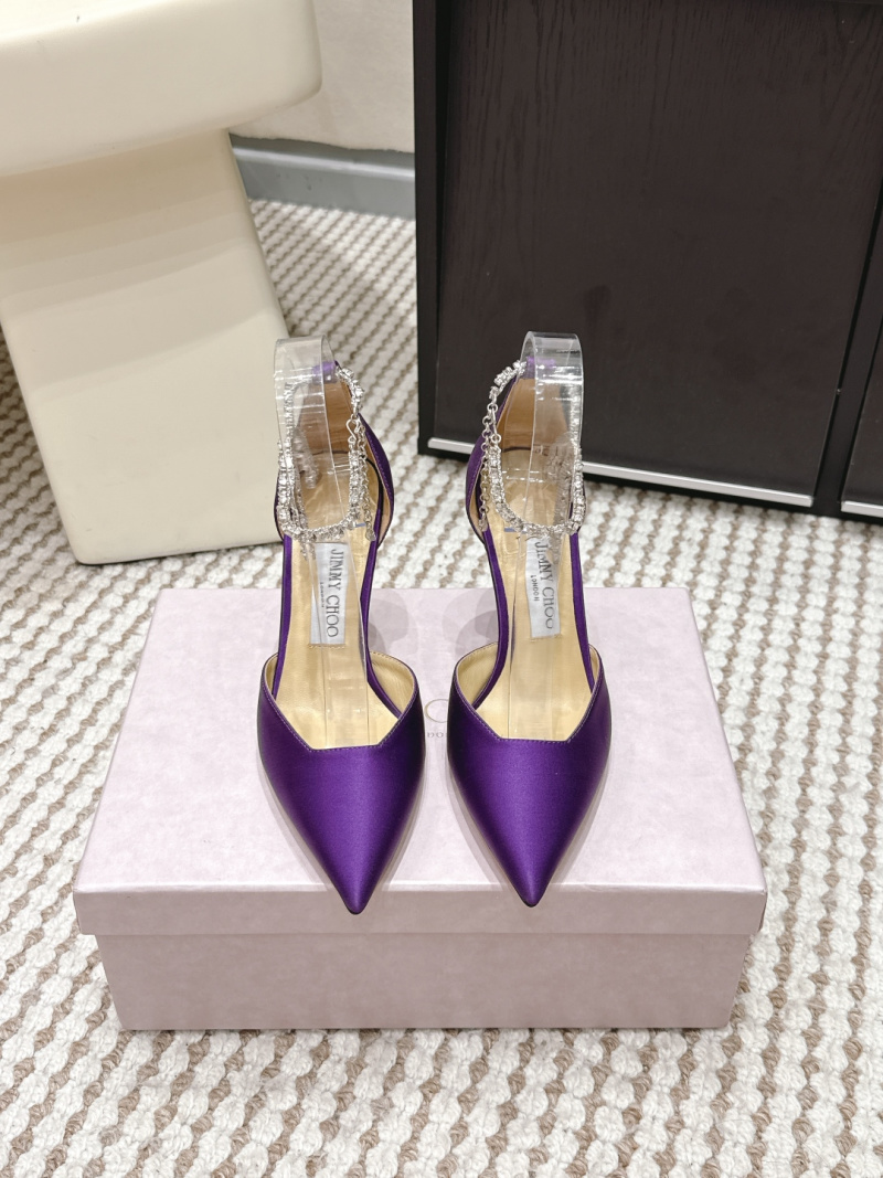 Женские фиолетовые босоножки Jimmy Choo на шнурке