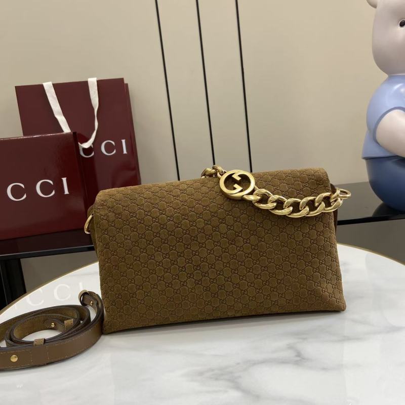 Сумка-кроссбоди Gucci с цепочкой и замшей