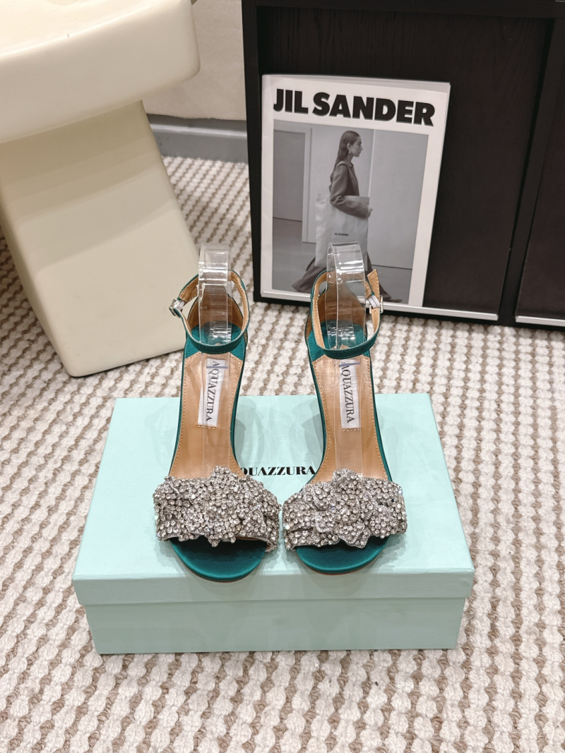Женские босоножки Aquazzura на шпильке со стразами