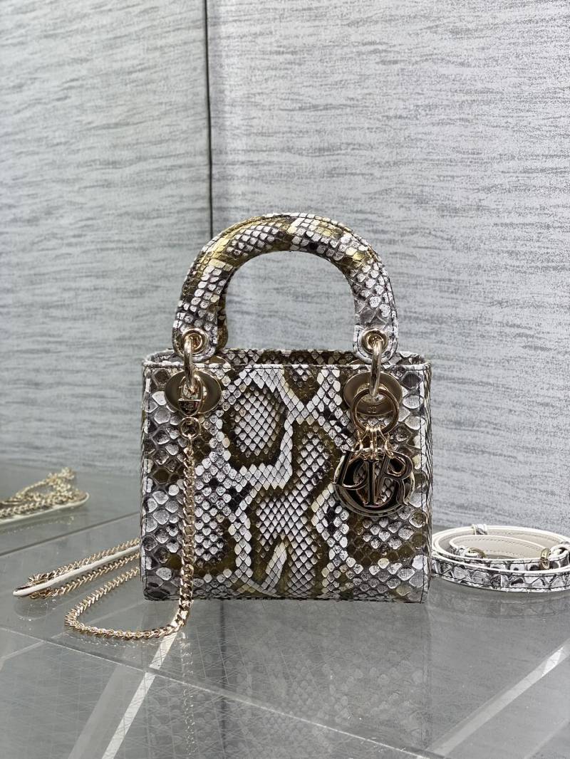 Сумка Lady Dior с принтом под змею