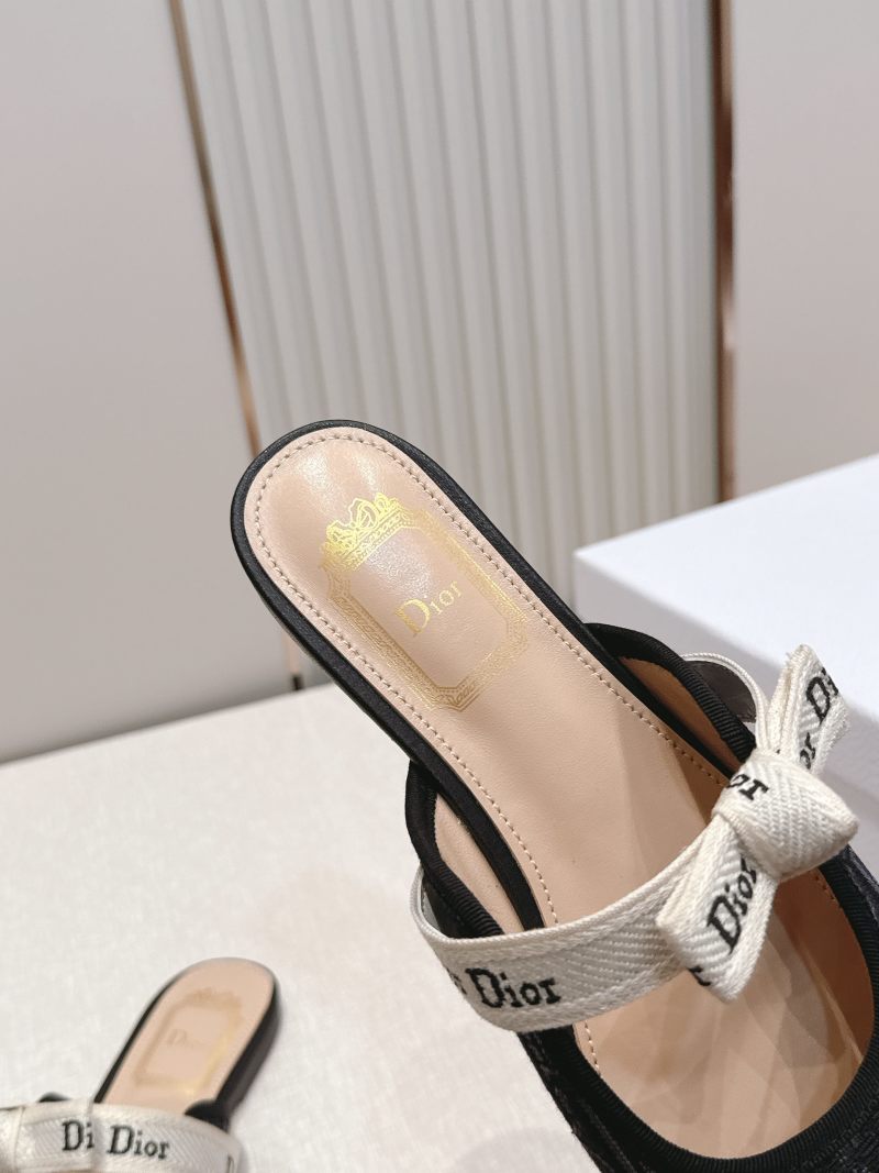 Мюли женские Dior с буквенным принтом и бантом