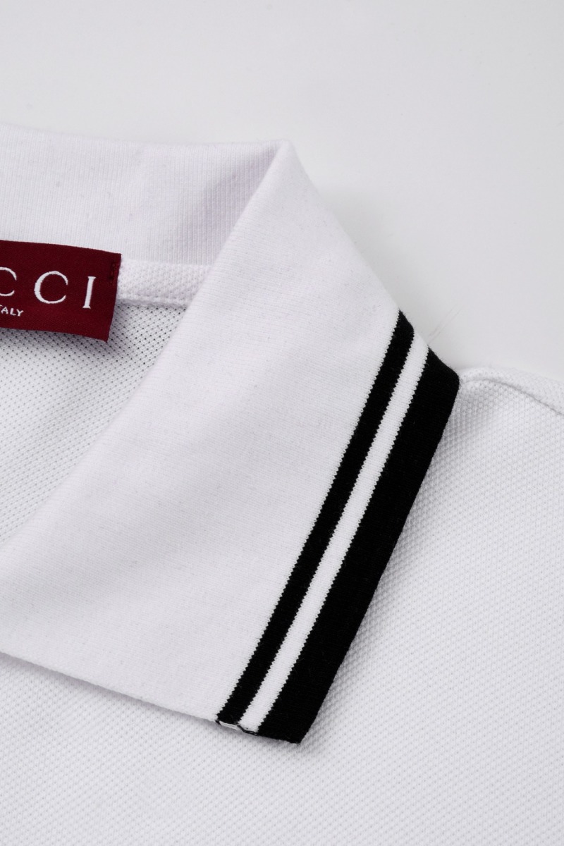 Белая футболка Gucci с контрастной отделкой воротника