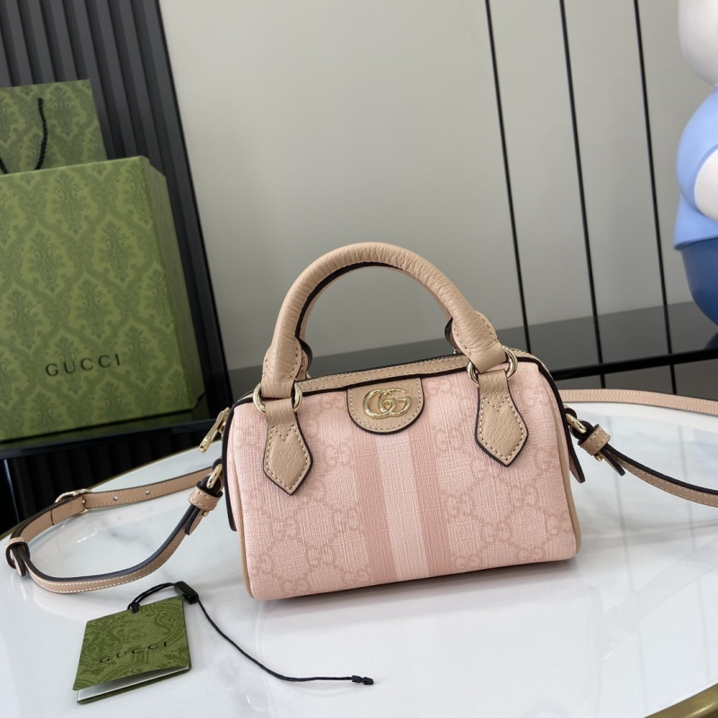 Женская сумка Gucci розовая с логотипом