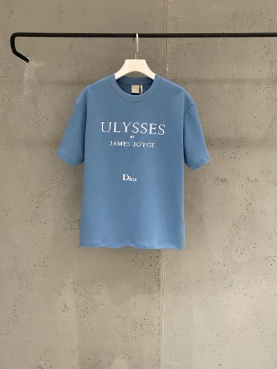 Футболка мужская синяя с вышивкой Ulysses и логотипом