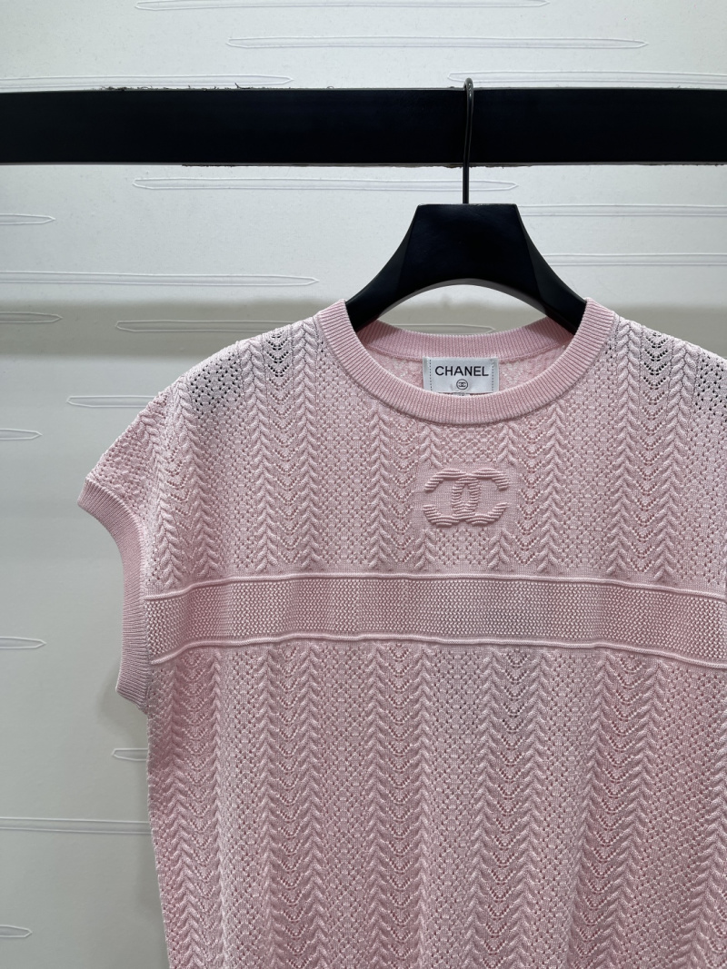 Женская вязаная кофта розового цвета Chanel