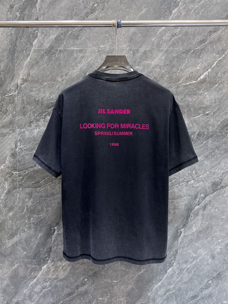 Мужская футболка черная с текстовым принтом Jil Sander