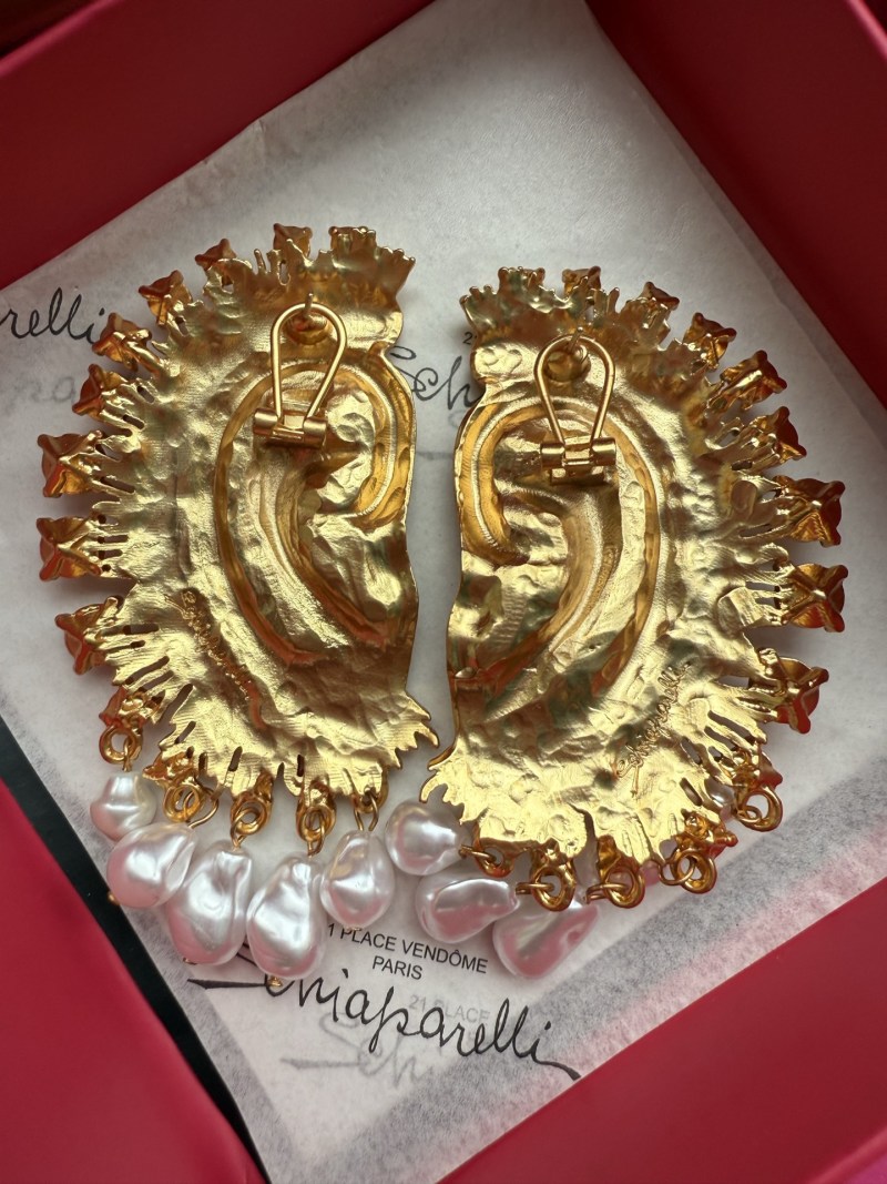 Серьги в виде уха с жемчугом и камнями Schiaparelli