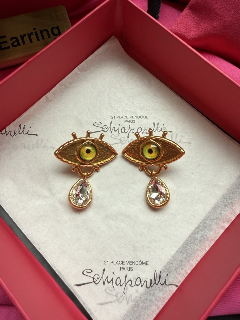 Серьги в виде глаз с кристаллами Schiaparelli