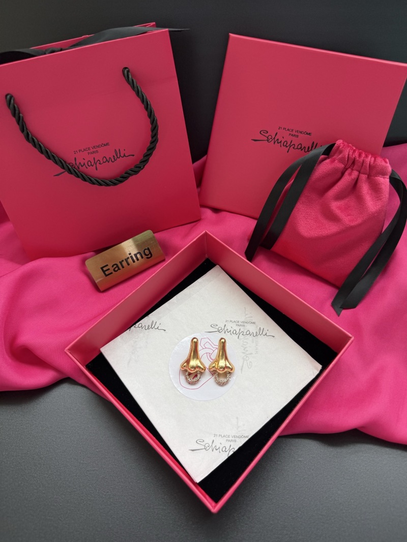 Серьги в форме носа с кристаллами Schiaparelli