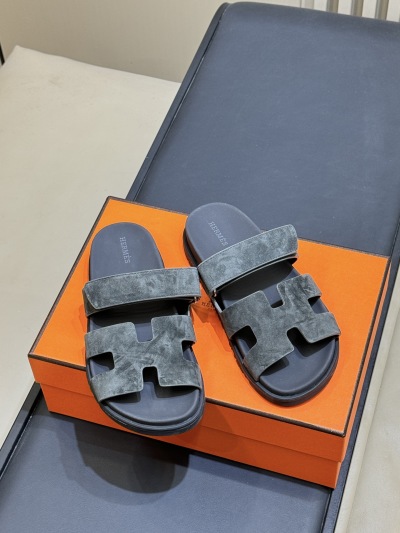 Мужские шлепанцы Hermes H классика