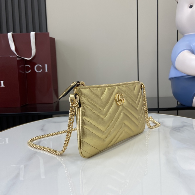 Портмоне Gucci золотое с цепочкой