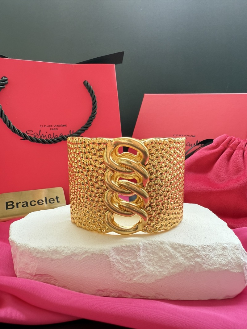 Золотистый браслет с цепочкой Schiaparelli