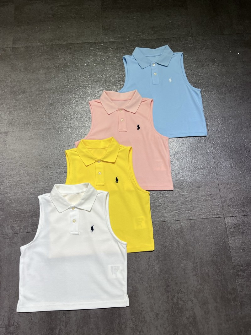 Женский топ-поло Ralph Lauren, хлопковый, короткий крой