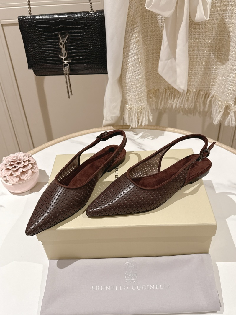 Женские сабо Brunello Cucinelli perforated leather