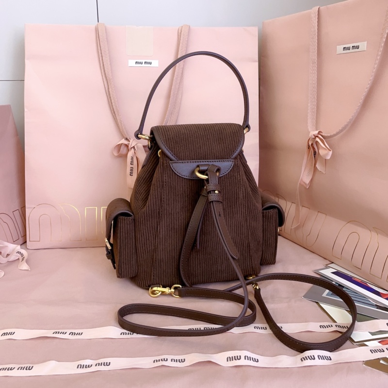 Рюкзак Miu Miu коричневый вельветовый