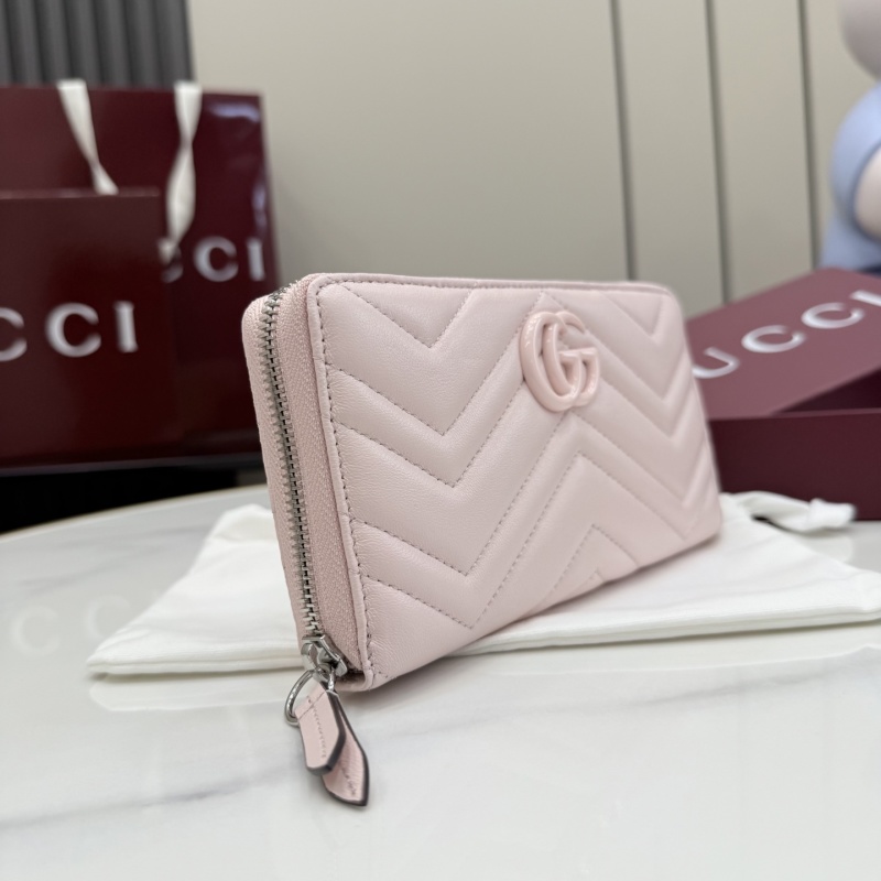 Портмоне Gucci розовое с логотипом GG