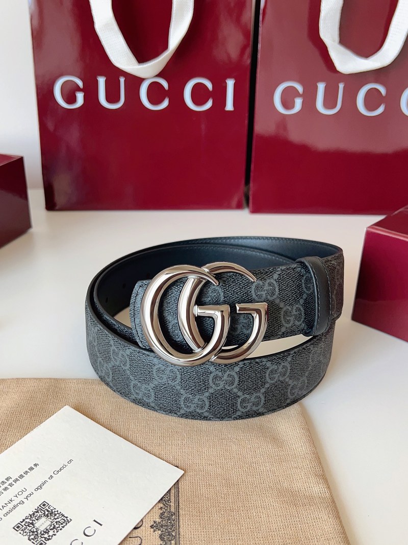 Мужской пояс Gucci с пряжкой GG