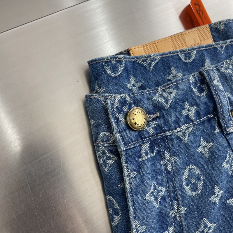 Мужские джинсовые шорты с монограммой Louis Vuitton