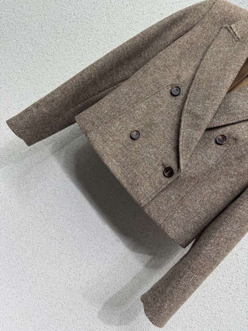 Короткий двубортный пиджак из шерсти Burberry