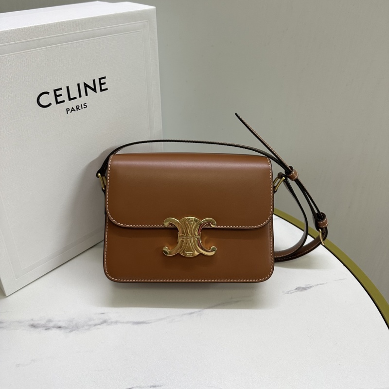 Сумка Celine Mini Triomphe, коричневый