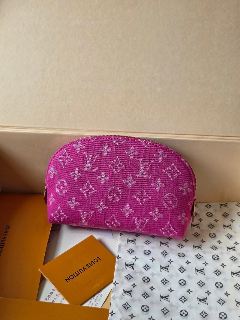 Косметичка Louis Vuitton Denim Monogram розовая