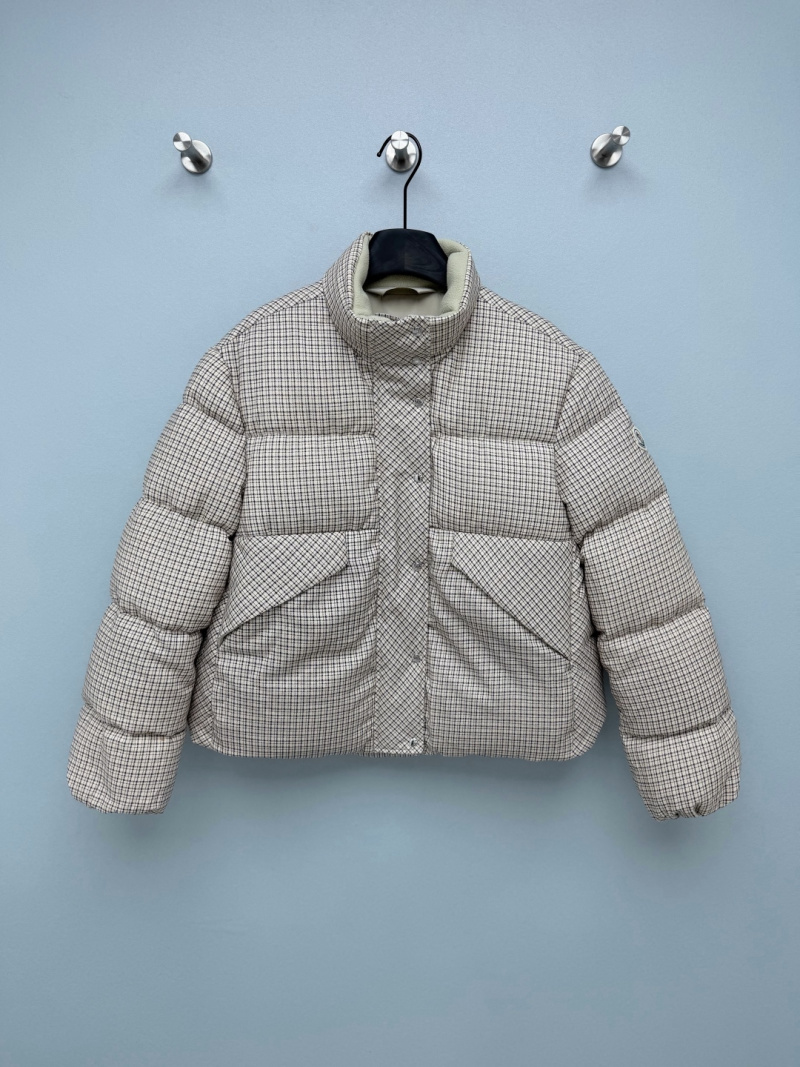 Пуховик Moncler с тонким клетчатым узором
