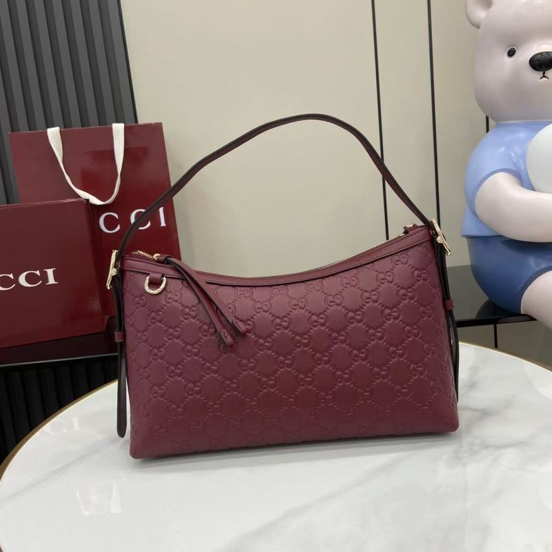 Сумка Gucci бордовая с монограммой
