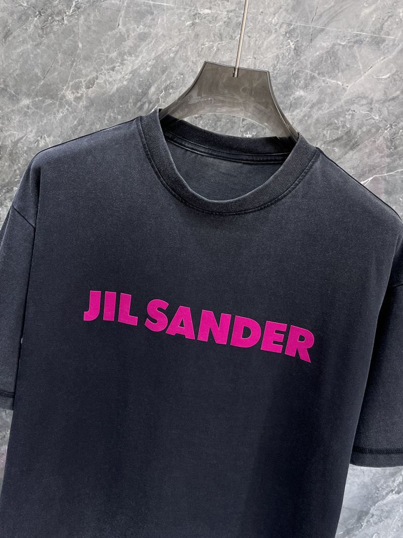 Мужская футболка черная с текстовым принтом Jil Sander