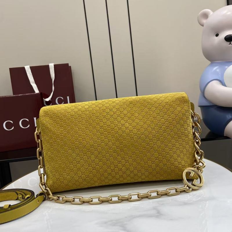 Портмоне Gucci желтое с цепочкой