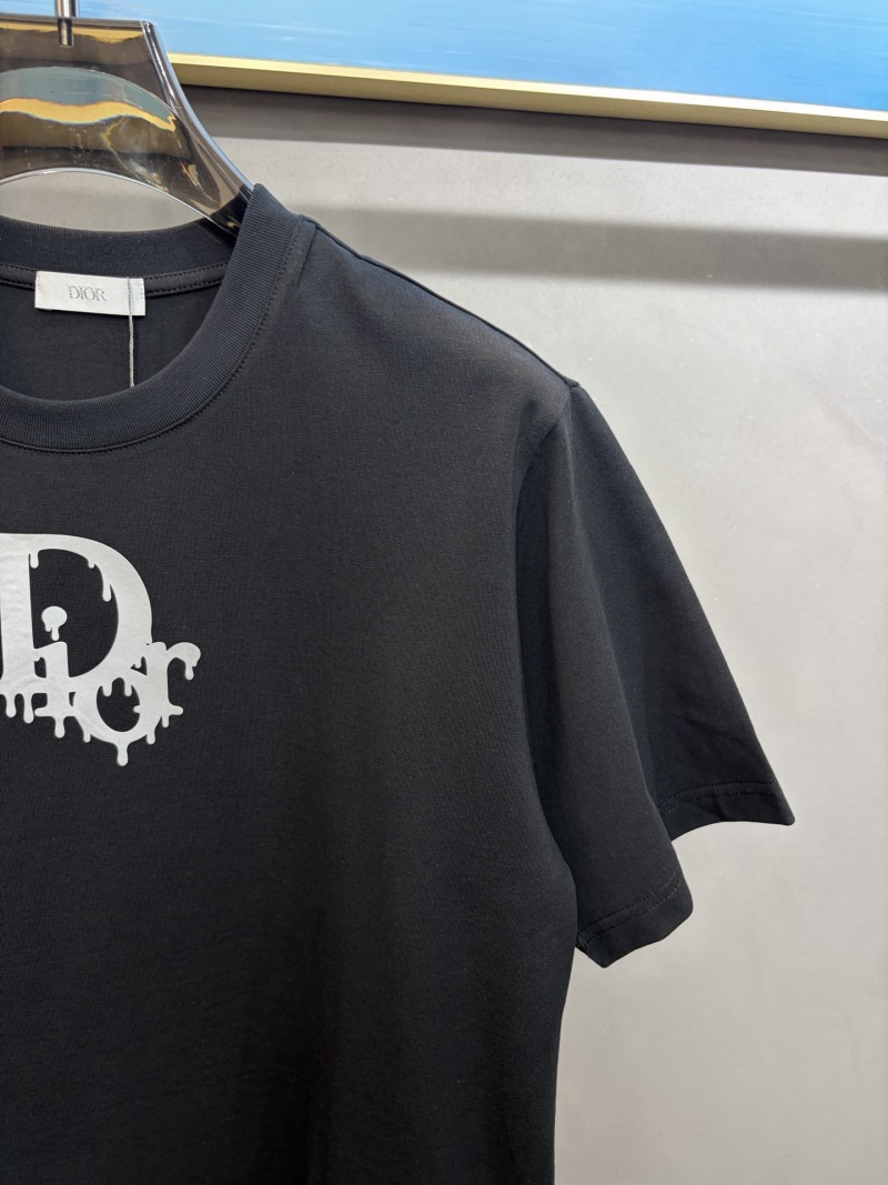 Футболка черная с принтом в виде буквы D Dior