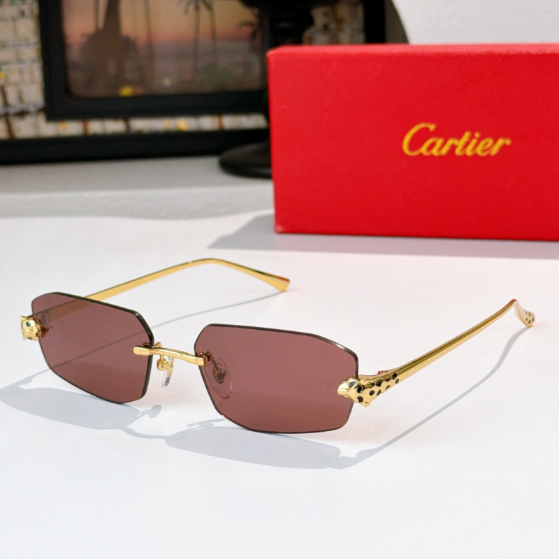 Солнцезащитные очки золотистые Cartier