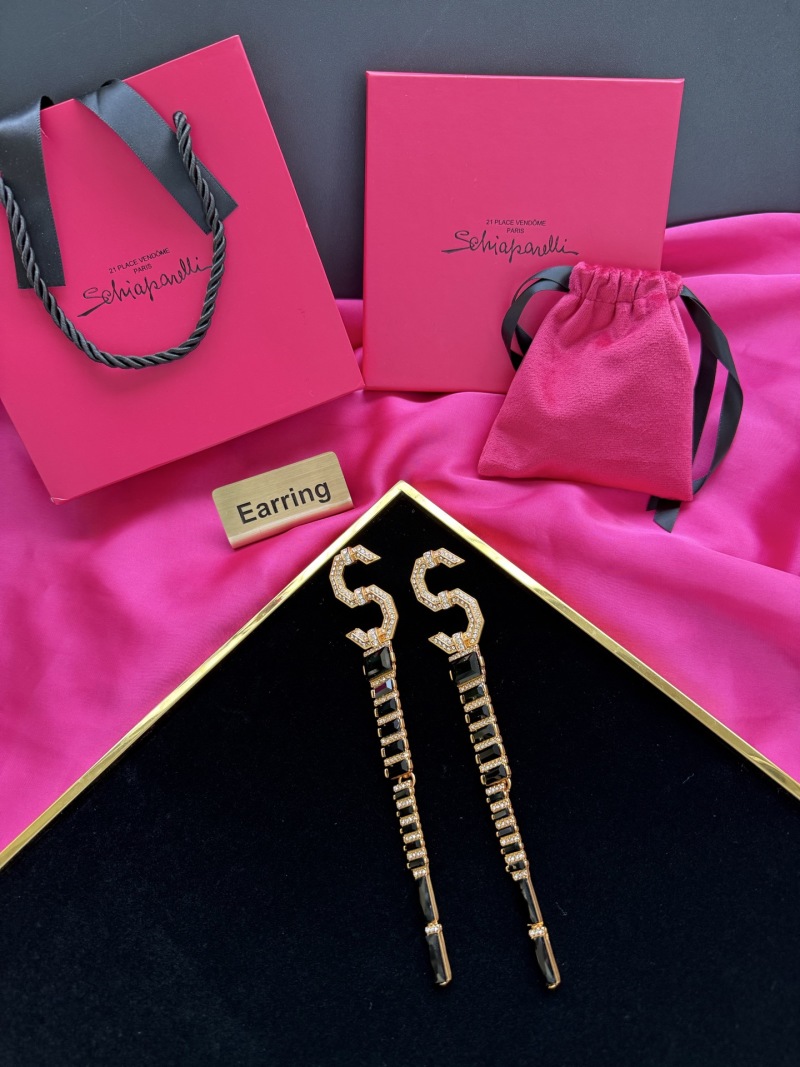 Серьги в форме буквы S с кристаллами Schiaparelli