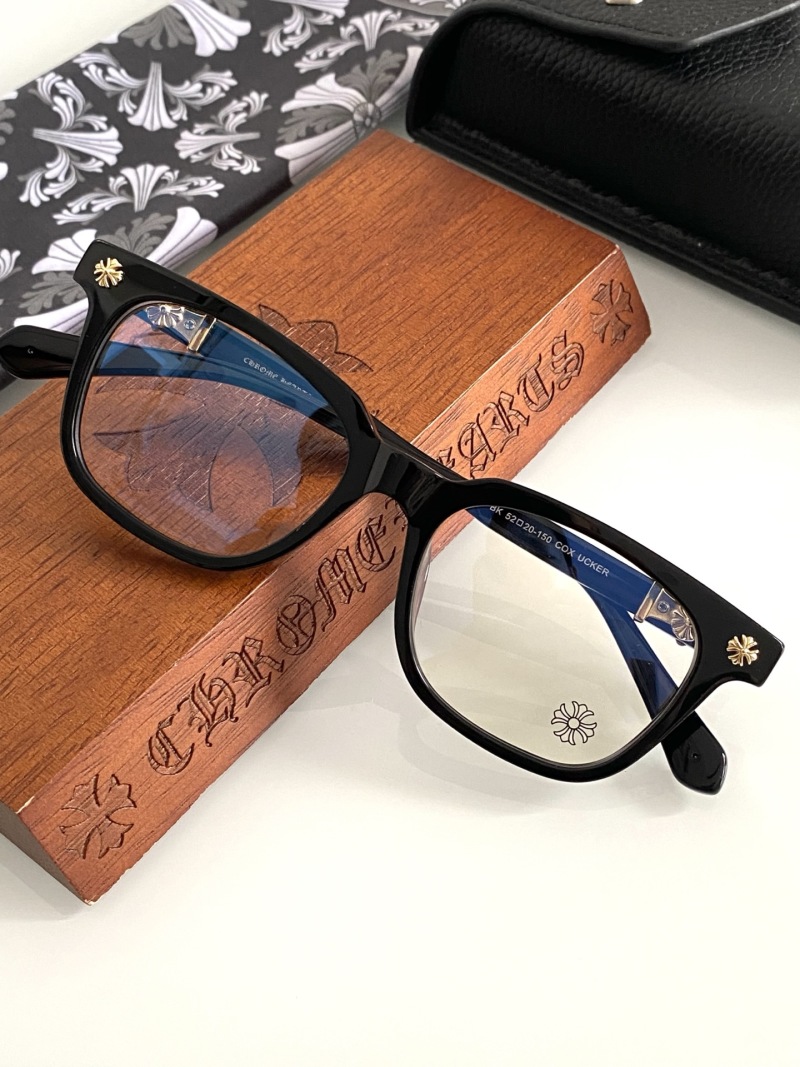Очки Chrome Hearts черные крупные прямоугольные