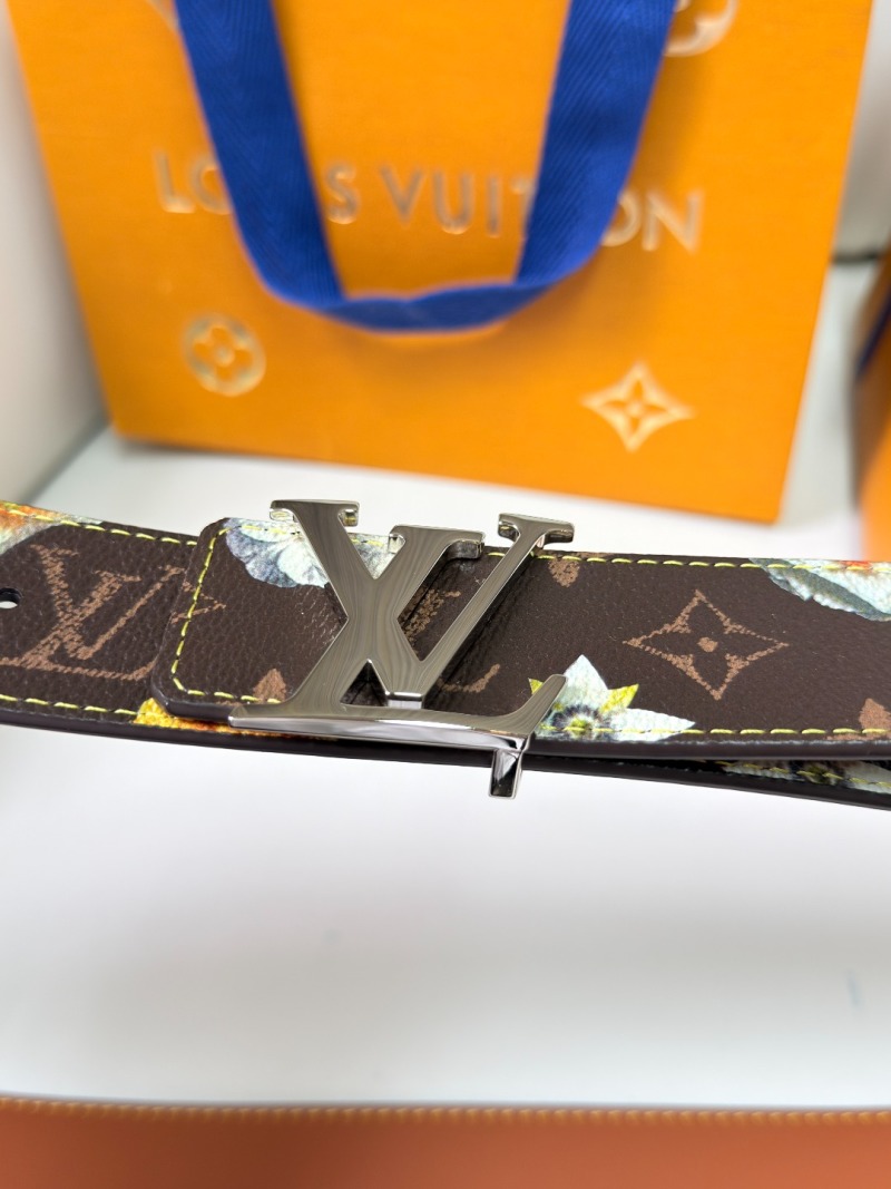 Мужской ремень Louis Vuitton 4 см с цветочным принтом