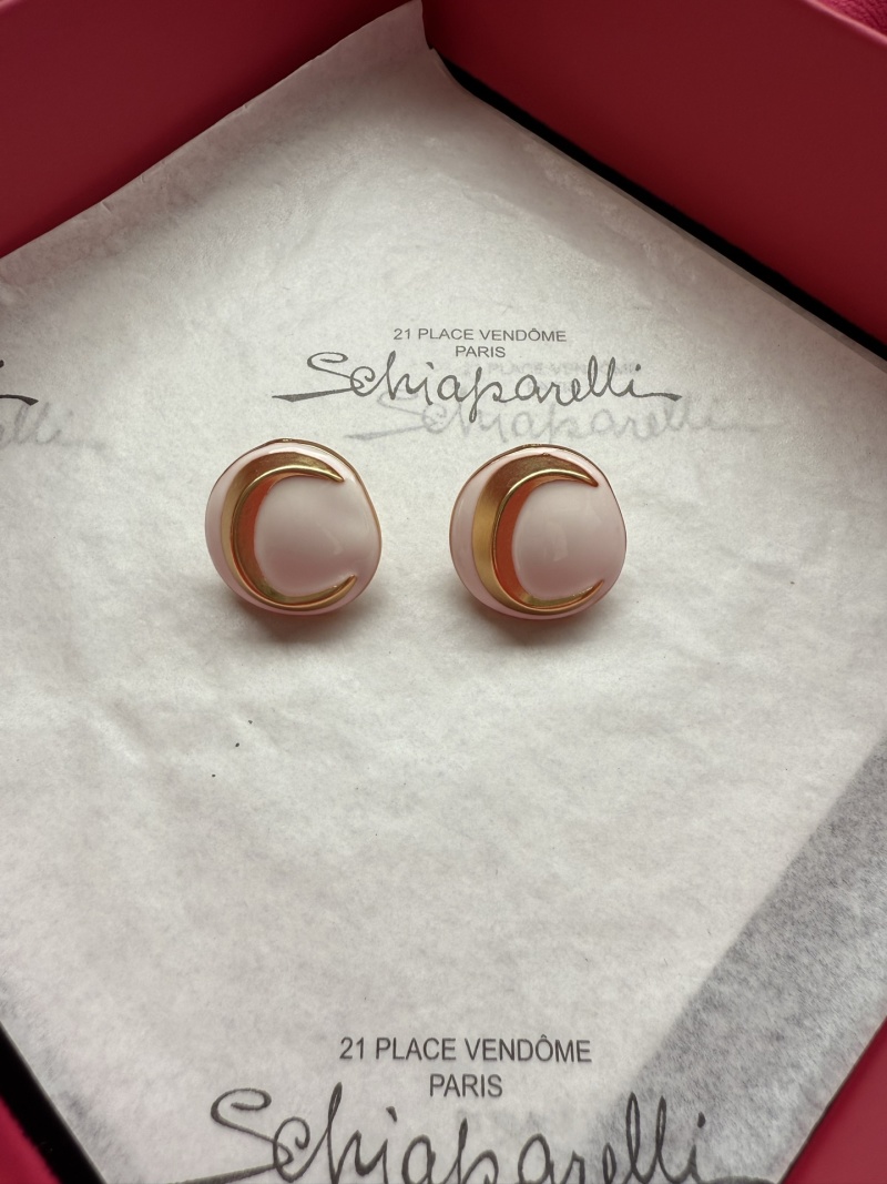 Серьги-круглые с золотым ободком Schiaparelli