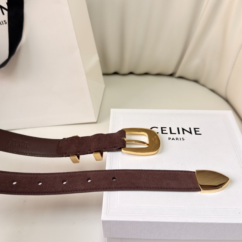 Ремень Celine Западный стиль коричневый
