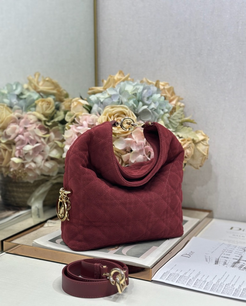 Сумка Dior винного цвета из замши