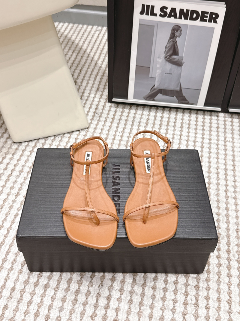 Женские босоножки Jil Sander на плоской подошве, бежевые