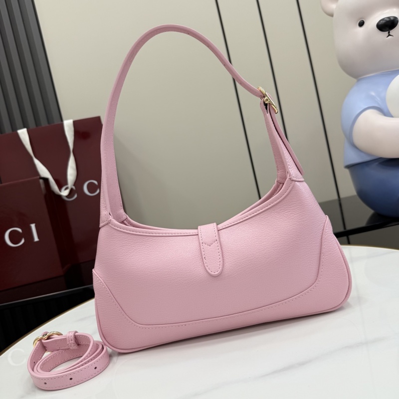 Женская сумка-хобо из кожи розового цвета Gucci