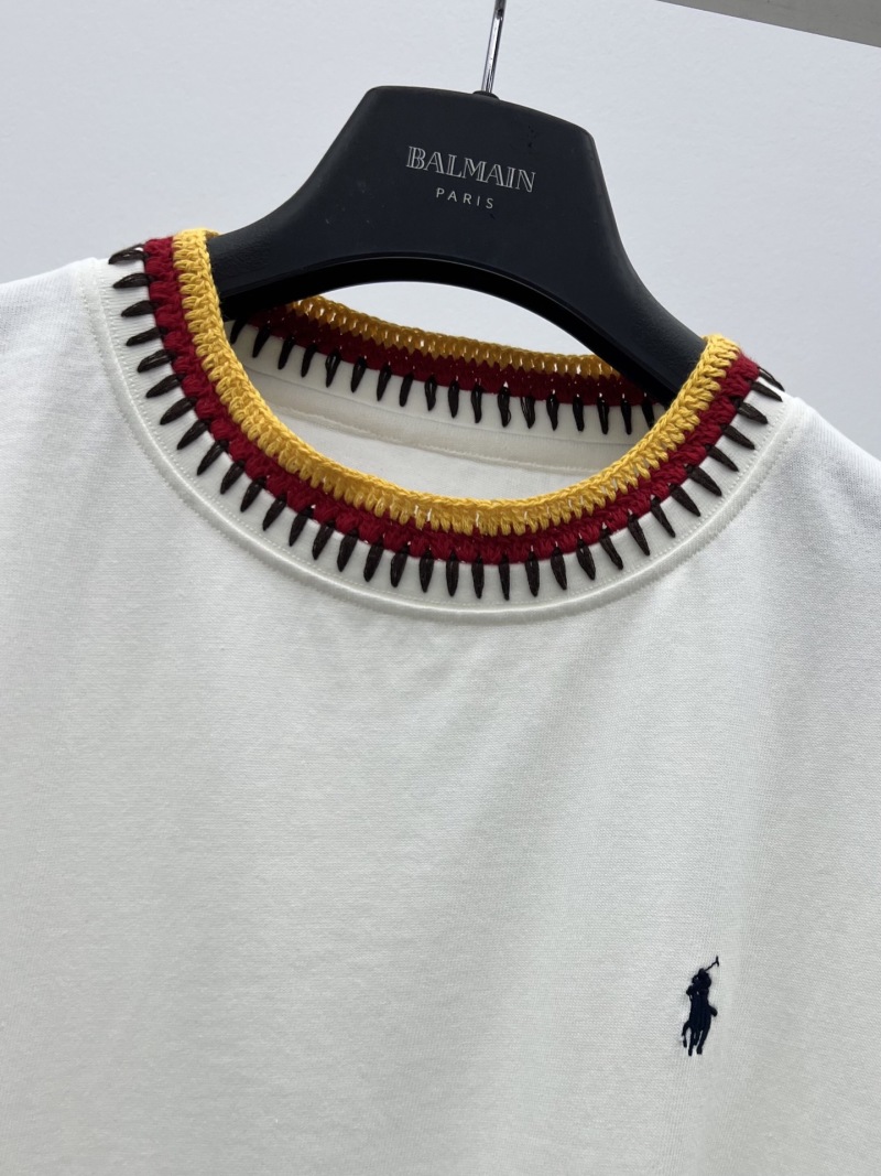 Футболка Polo с вязаной отделкой горловины и рукавов Ralph Lauren